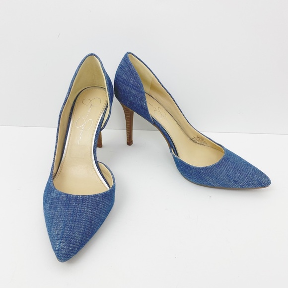 Jessica Simpson Shoes - Jessica Simpson Women’s Size 8 Livvy Jean Denim Closed Pointed Heels